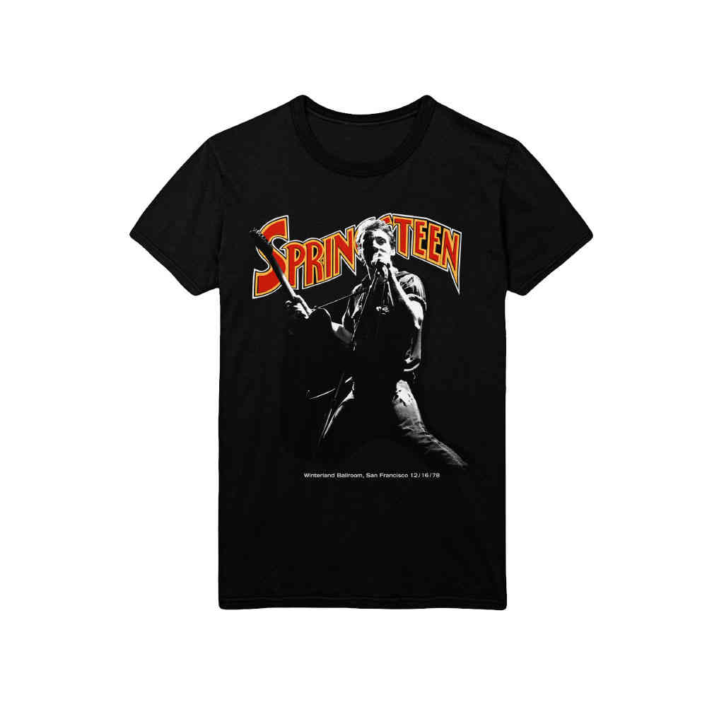 Bruce Springsteen - Winterland Ballroom Singing Heren Tshirt - Zwart